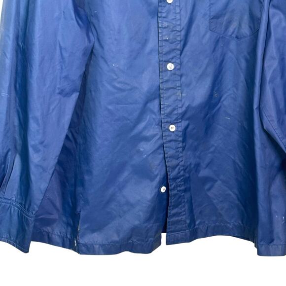 Vtg 1970's L.L. Bean Navy Blue Windbreaker Button Up Long Sleeve Shirt - Picture 4 of 8